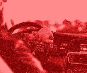 car red family man - driving scene